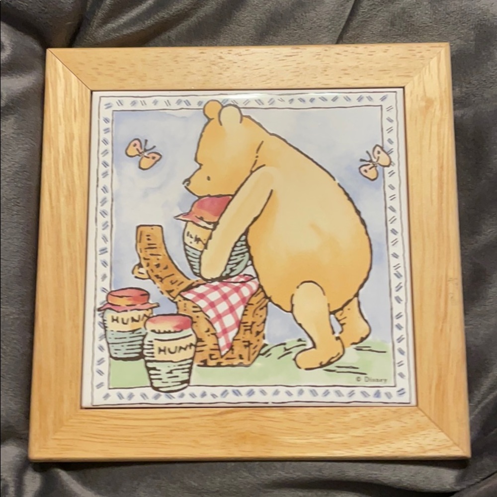 classic winnie the pooh framed tile wall art